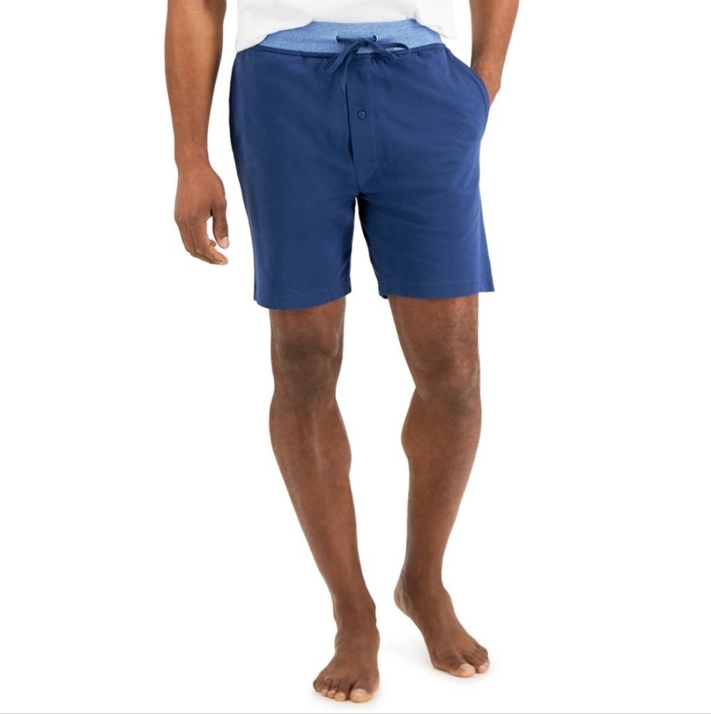 Hanes Premium Men's 9" French Terry Pajama Shorts 2pk - Blue/Grey 5XL